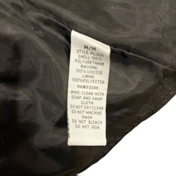 Ci Sono by Cavalini Floral Embroidered Vegan Faux Leather Jacket Women’s Medium - Picture 8 of 8